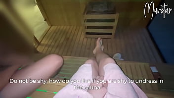 Daring oral pleasure in a hotel sauna with a foreigner