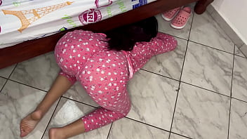 Patience and persistence lead to discovering a stunning stepdaughter's ample derriere under the bed