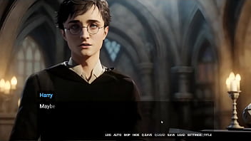 Harry Potter and Hermione indulge in BDSM forbidden magic in a hentai game parody